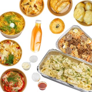 плов ханский-2 кг, манты-2 кг, салат: ачучук-2 п, гнездо-2 п, цезарь-2 п, лепешка-4 шт, баурсак- 1кг, самса-8 шт, чебурек-8 шт, компот-2 л, соус белый и красный, в подарок чай Каркаде.